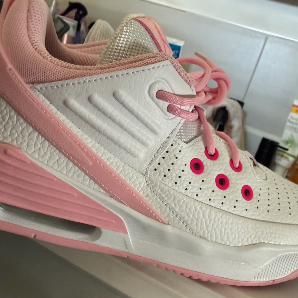 Jordan Women's Pink and White Low-Top Sneakers - Picture 2 of 5